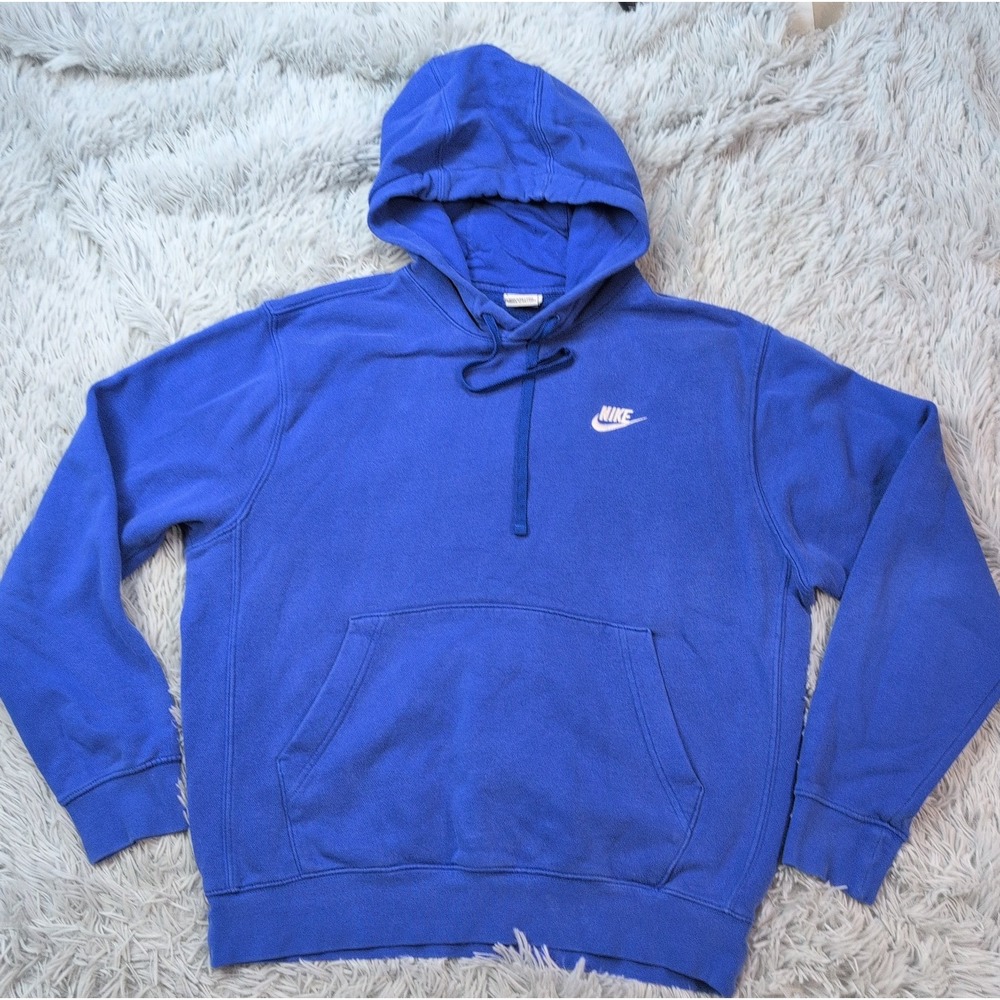 Nike Sweatshirt Mens S Blue Hoodie Logo Pocket Swoosh Comfort Soft Street Wear